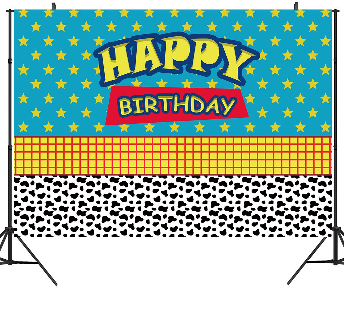 5X3FT Happy Birthday Backdrop for Boys & Girls - Cartoon Story Banner for 1st Birthday Party, Newborn Baby Photography Background, Cake Table Decorations - Perfect for Photo Booths, Dessert Tables & Birthday Celebrations