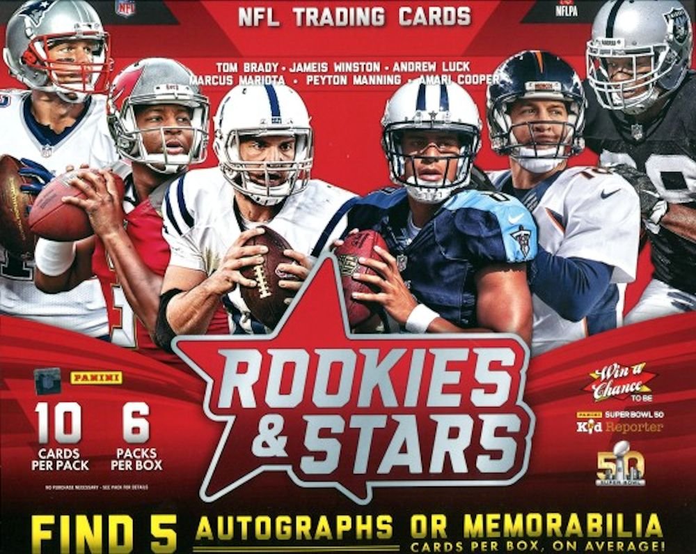 2015 Panini Rookies & Stars NFL Football Trading Card Box (6 Packs) - Perfect for Collectors, Fantasy Sports Fans & Game Day Enthusiasts