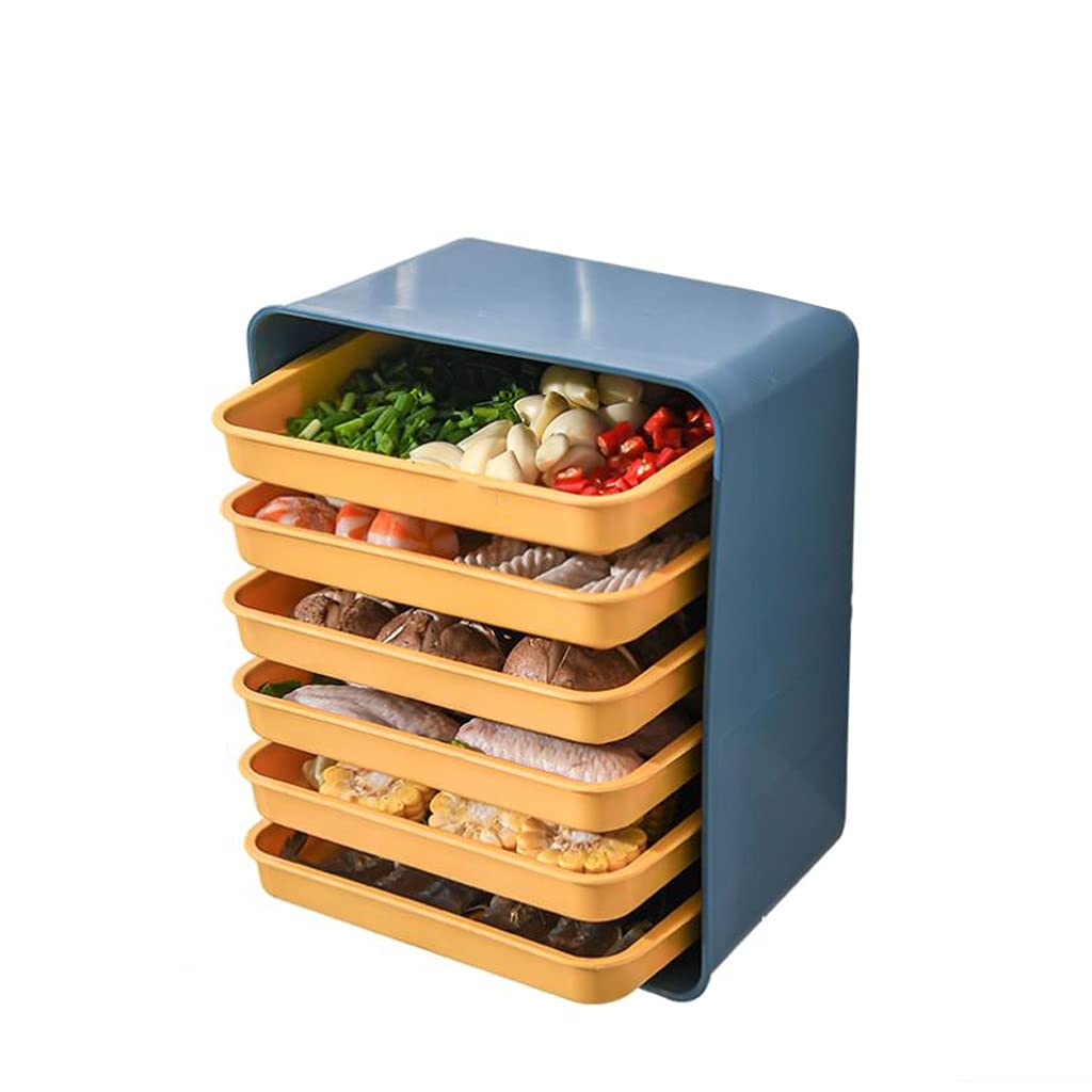 Wall-Mounted Multi-Layer Kitchen Shelf Organizer - Fruit Bowl, Vegetable Plate & Pot Rack for Space Saving Storage (Blue) | Perfect for Small Kitchens, Apartments & Dorm Rooms
