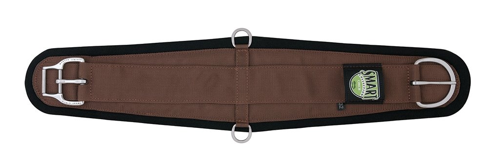 Weaver Leather Felt Lined Roper Smart Cinch - 32-Inch Western Horse Cinch for Trail Riding & Ranch Work - Durable Brown Leather Horse Tack for Comfort & Performance