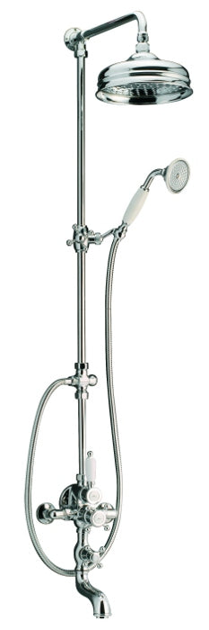Victorian Shower Set with Thermostatic Mixer & Rainfall Showerhead - Luxury Bathroom Fixtures for Spa-Like Experience at Home