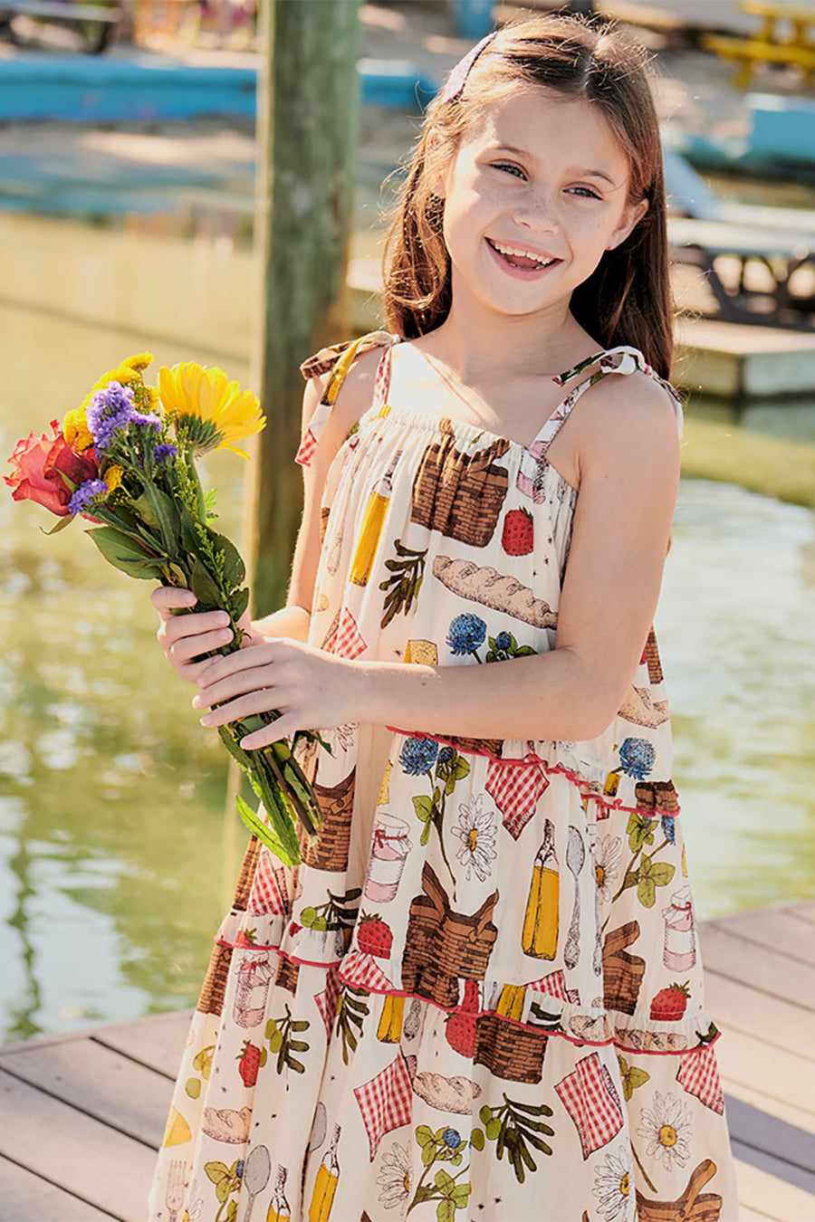 Girls Pink Chicken Print Dress - Cute Garden & Picnic Outfit for Toddler Girls | Perfect for Outdoor Play, Birthday Parties & Photo Shoots