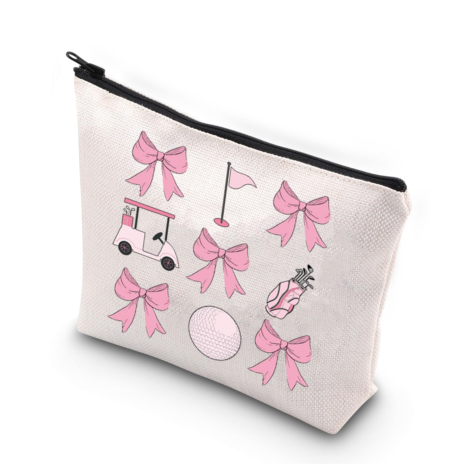 VAMSII Golf Makeup Bag for Women - Elegant Bowknot Design Cosmetic Travel Bag - Perfect Golf Gift for Female Golfers - Ideal for Golf Tournaments, Travel & Gym Essentials