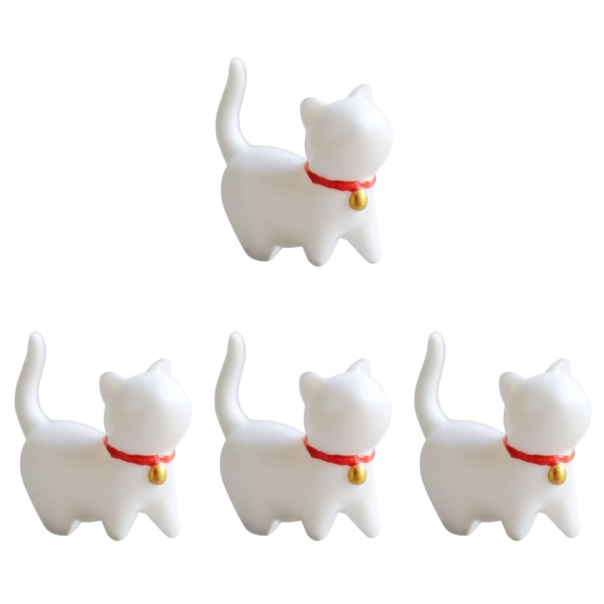 Abaodam 4-Pack Mini Porcelain Cat Figurines - Cute Tabletop Decor for Bedroom, Office & Bookshelf - Handcrafted Small Cat Statues for Home Decor, Gift & Collectibles