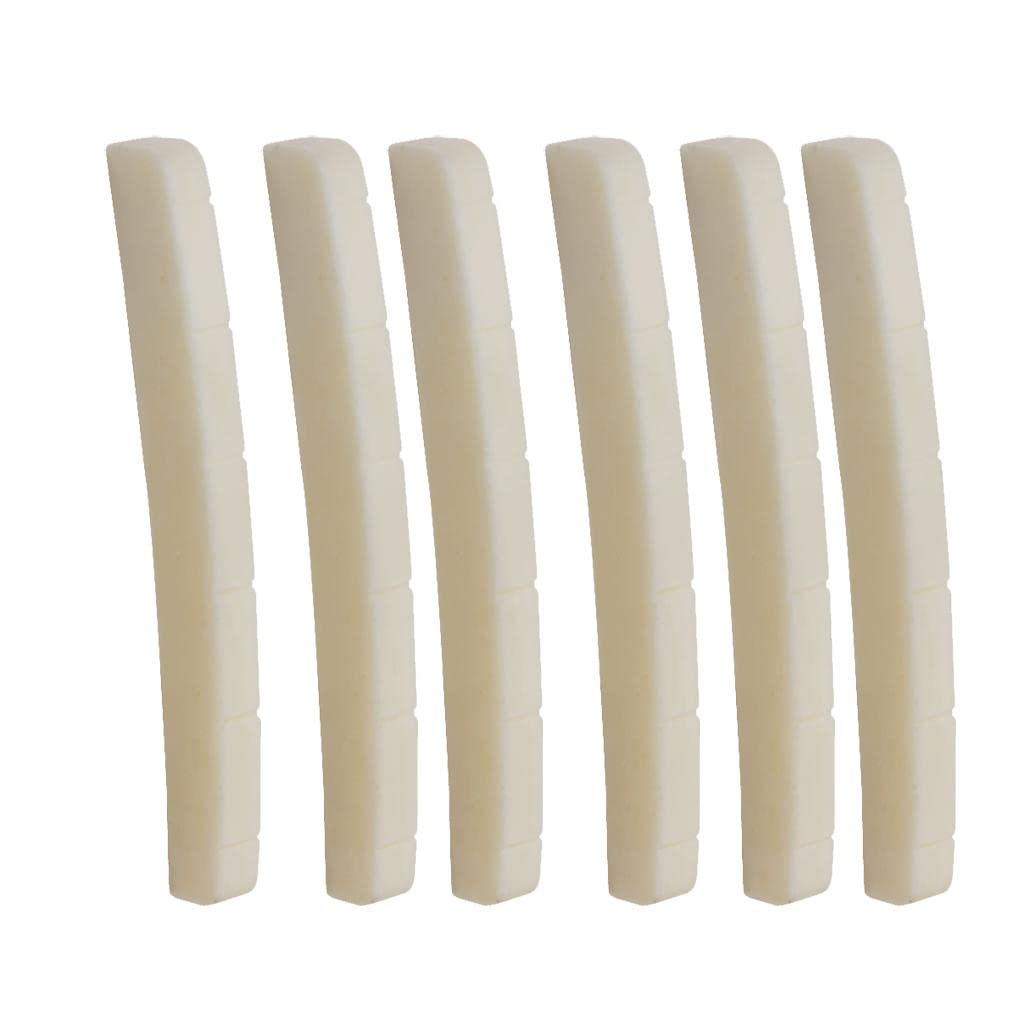 Premium 6-Pack Beige Guitar Nut Slots - High-Quality Cattle Bone Material for Luthiers & Guitar Makers | Perfect for Acoustic & Electric Guitar Repairs & Custom Builds