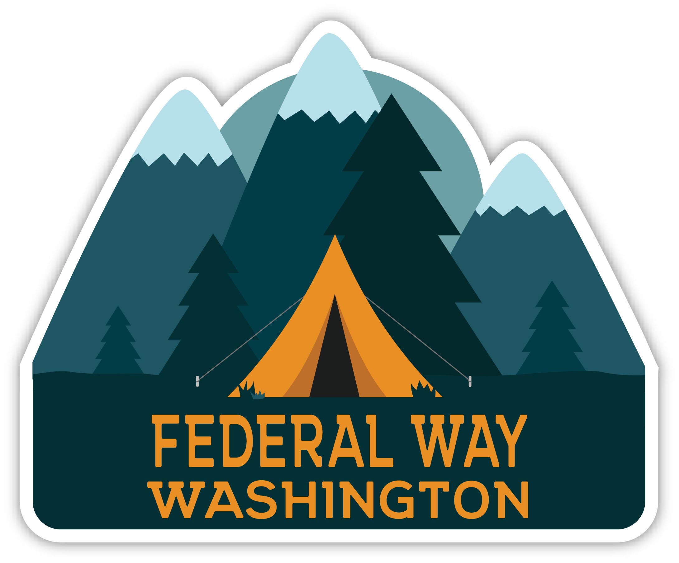 Federal Way Washington Souvenir - 4-Inch Fridge Magnet with Camping Tent Design - Perfect for Travel Memories, Home Decor & Gift Giving