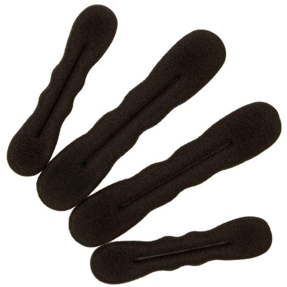 4PCS Magic Sponge Hair Styling Roll Bun Donut Clip Maker - Hair Curler & Twister Tool for Updos, Ponytails & Stylish Hairstyles - Perfect for Parties, Weddings & Everyday Use