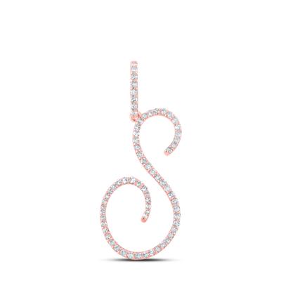 10K Gold Diamond S Initial Pendant Necklace - 3/8 CTTW Genuine Diamond Jewelry for Women - Perfect Gift for Birthday, Anniversary & Valentine's Day