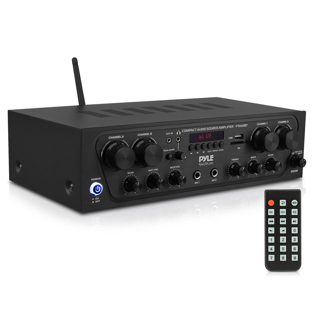 Wireless Bluetooth Home Audio Amplifier - High Power Stereo Receiver for Speakers, Home Theater & Multi-Room Music Streaming | Perfect for Parties, Living Room & Outdoor Entertainment