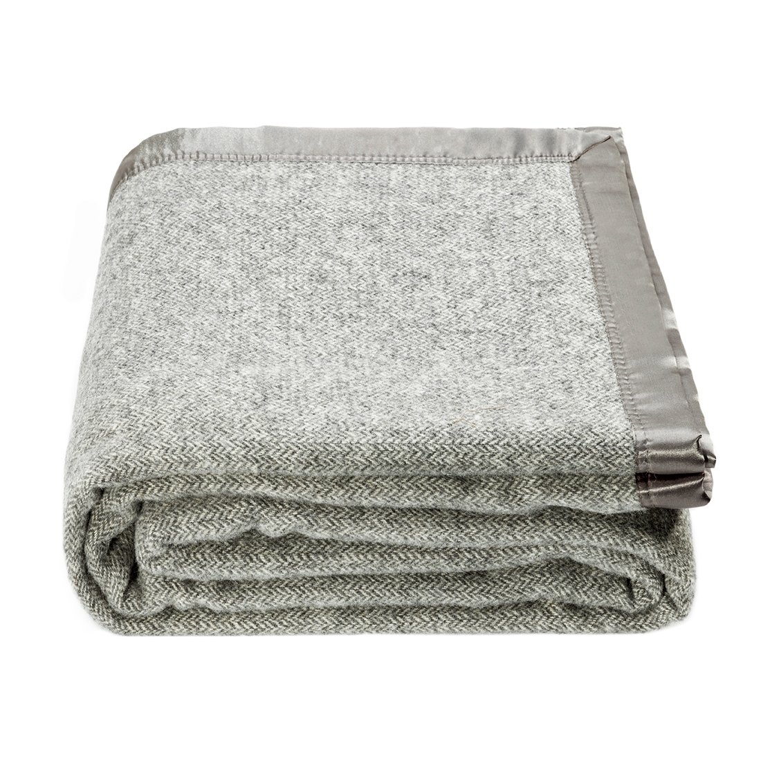 Premium Wool Herringbone Throw Blanket - Grey Large Queen Size for Bed, Sofa & Couch - Soft Warm Spencer & Whitney Blankets for Winter, Living Room Decor, Cozy Home Essentials