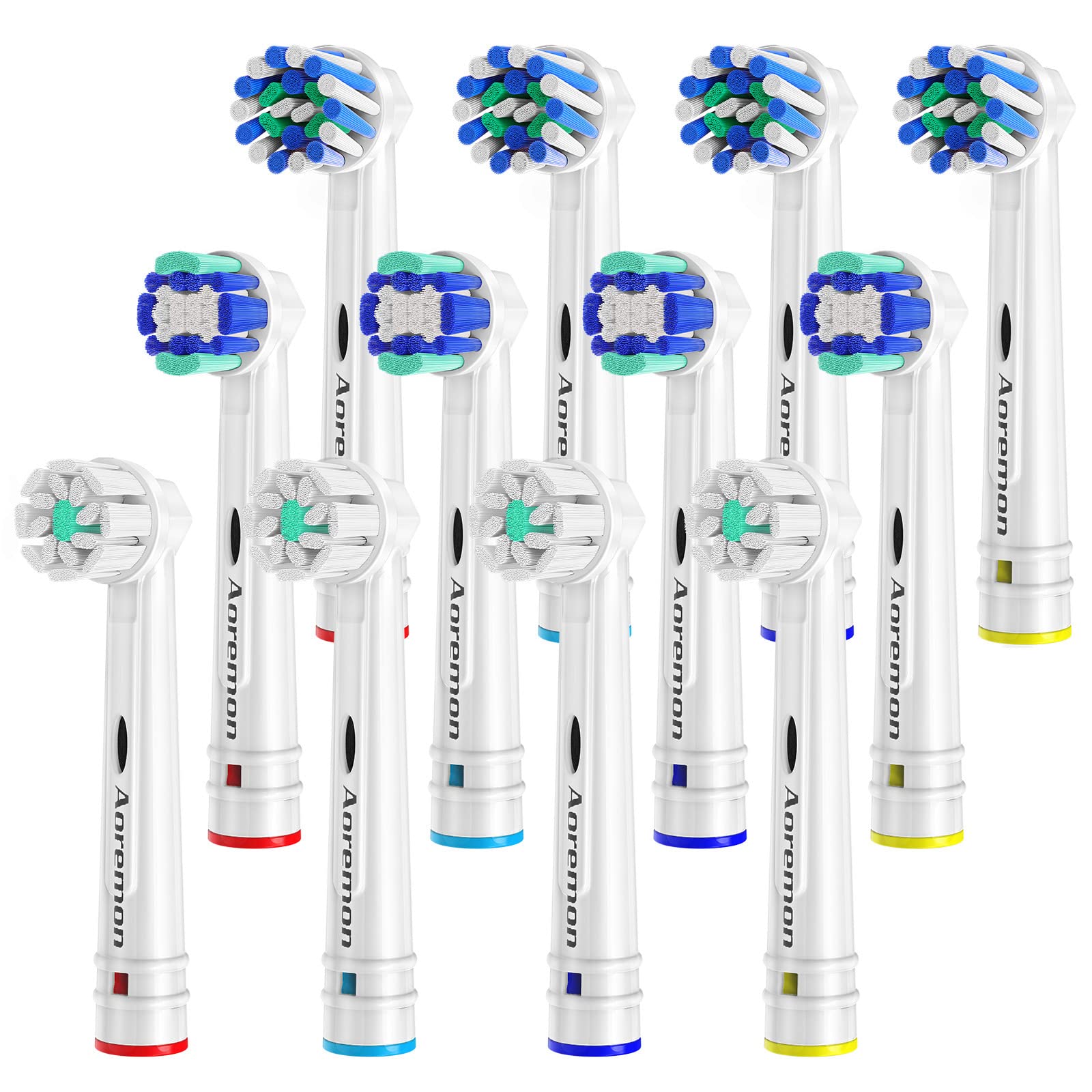 Aoremon Replacement Toothbrush Heads for Oral-B Braun Electric Toothbrush - Compatible with Precision Clean, CrossAction, Pro GumCare (7000, 1000, 3000, 5000, 9600 Series) - 12 Pack - Perfect for Daily Oral Care & Travel