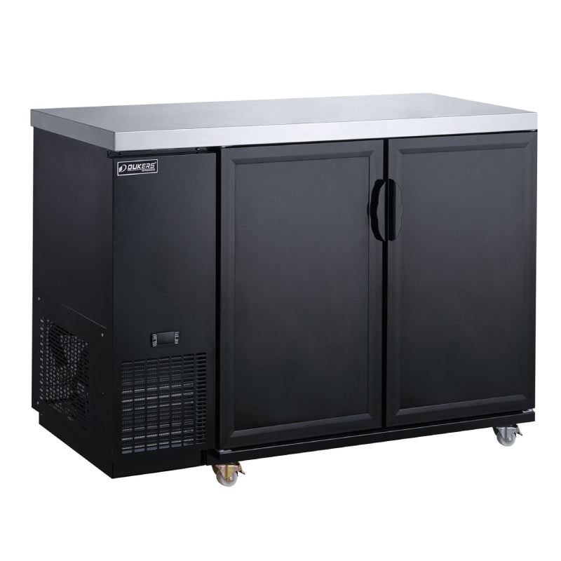 Dukers DBB60 M2 Commercial 2 Door Back Bar Beverage Cooler with Solid Doors - Perfect for Bars, Restaurants, and Home Entertaining