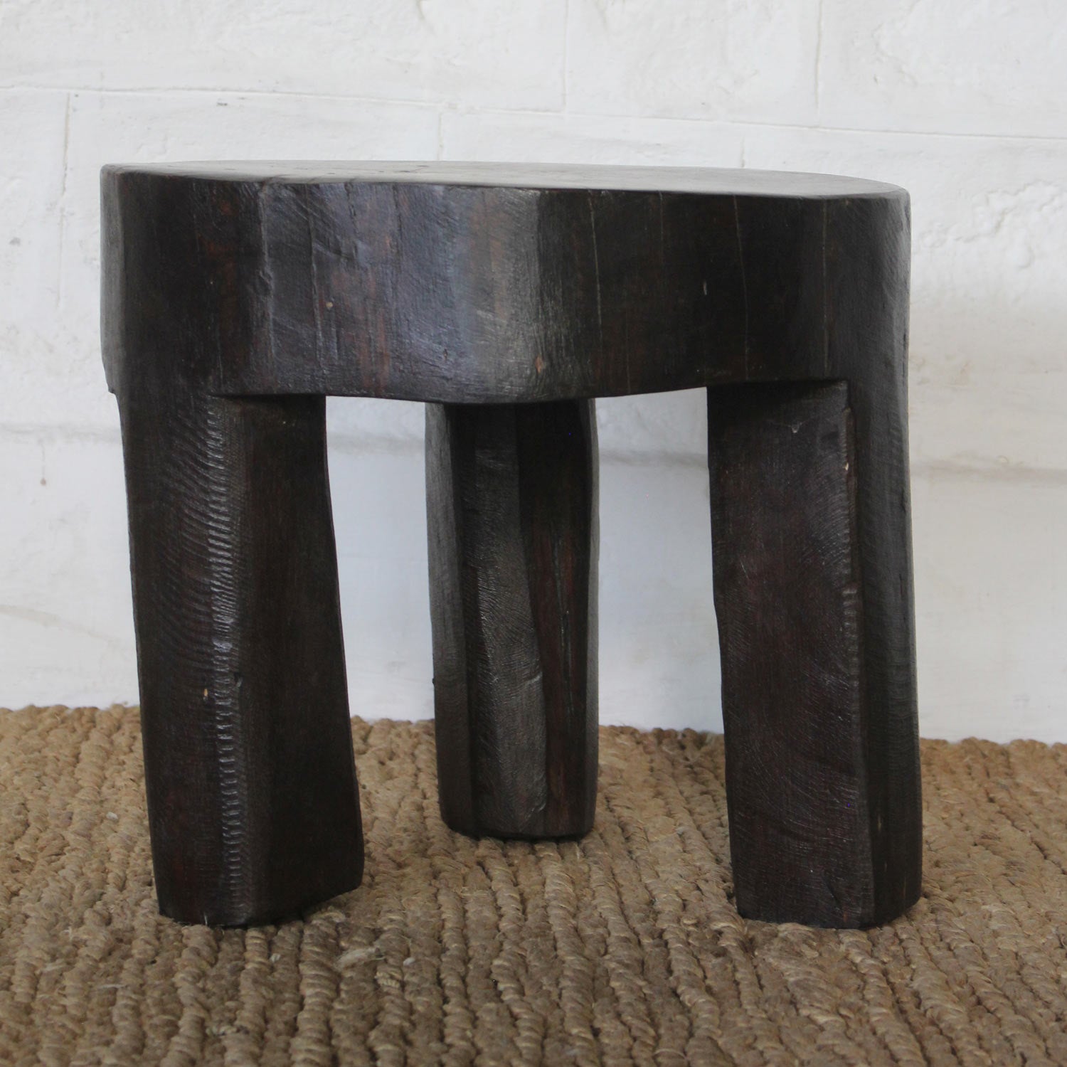 Premium Soha Teak Naga Stool - Handcrafted Solid Teak Wood Footstool, Ottoman, or Side Table - Perfect for Living Room, Bedroom, or Outdoor Patio Furniture