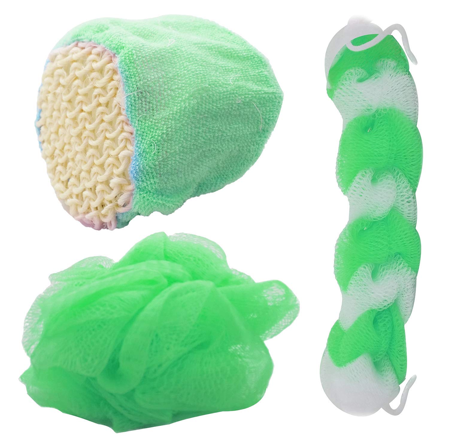 Exfoliating Bath Scrubber Mesh Net Pouf for Men & Women - Soft Shower Ball with Deep Cleansing - Perfect for Exfoliation & Relaxation in Bath or Shower - Random Color