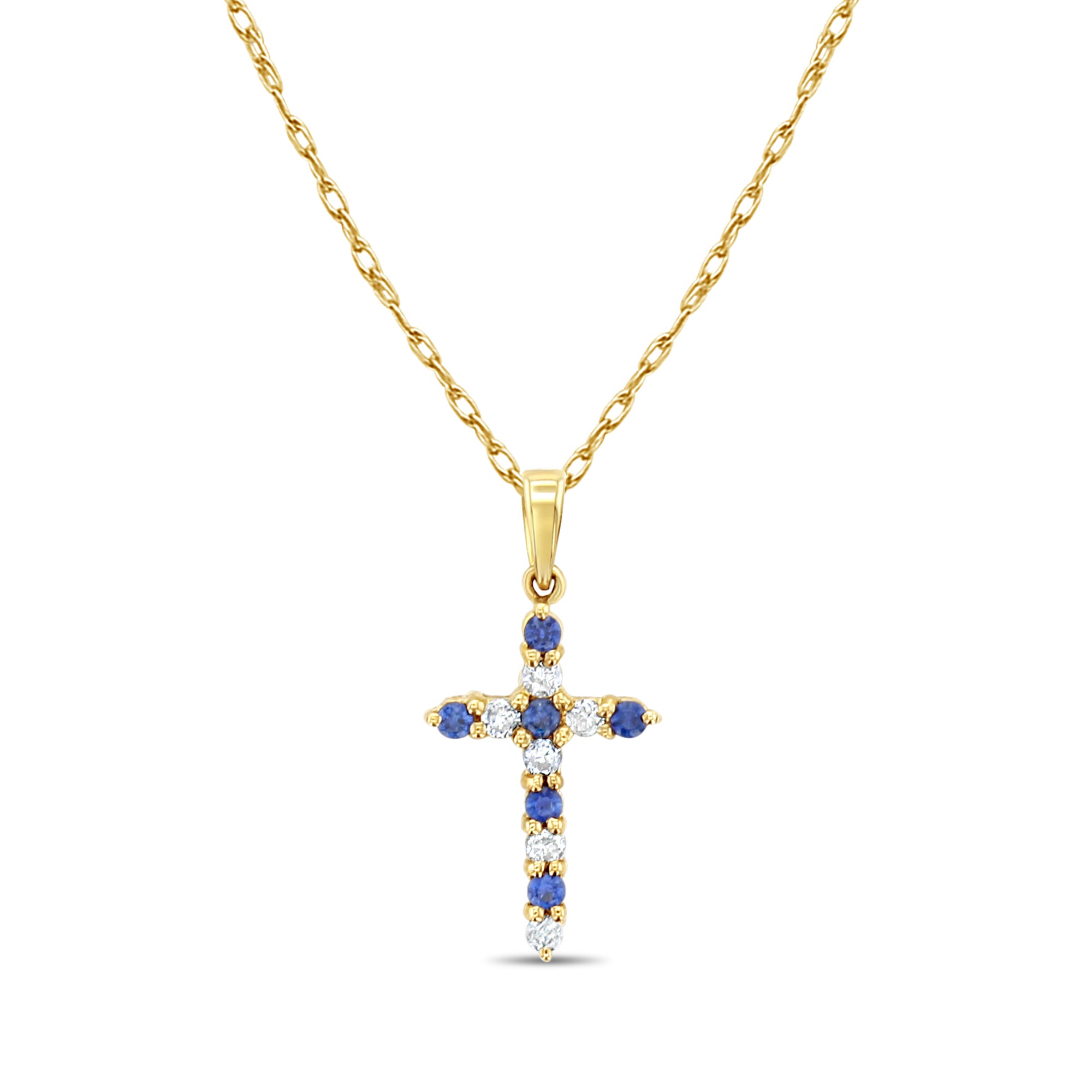 0.5 Carat Sapphire & Diamond Pendant Necklace in 14K Yellow Gold - Elegant Jewelry Gift for Women, Perfect for Anniversaries & Special Occasions