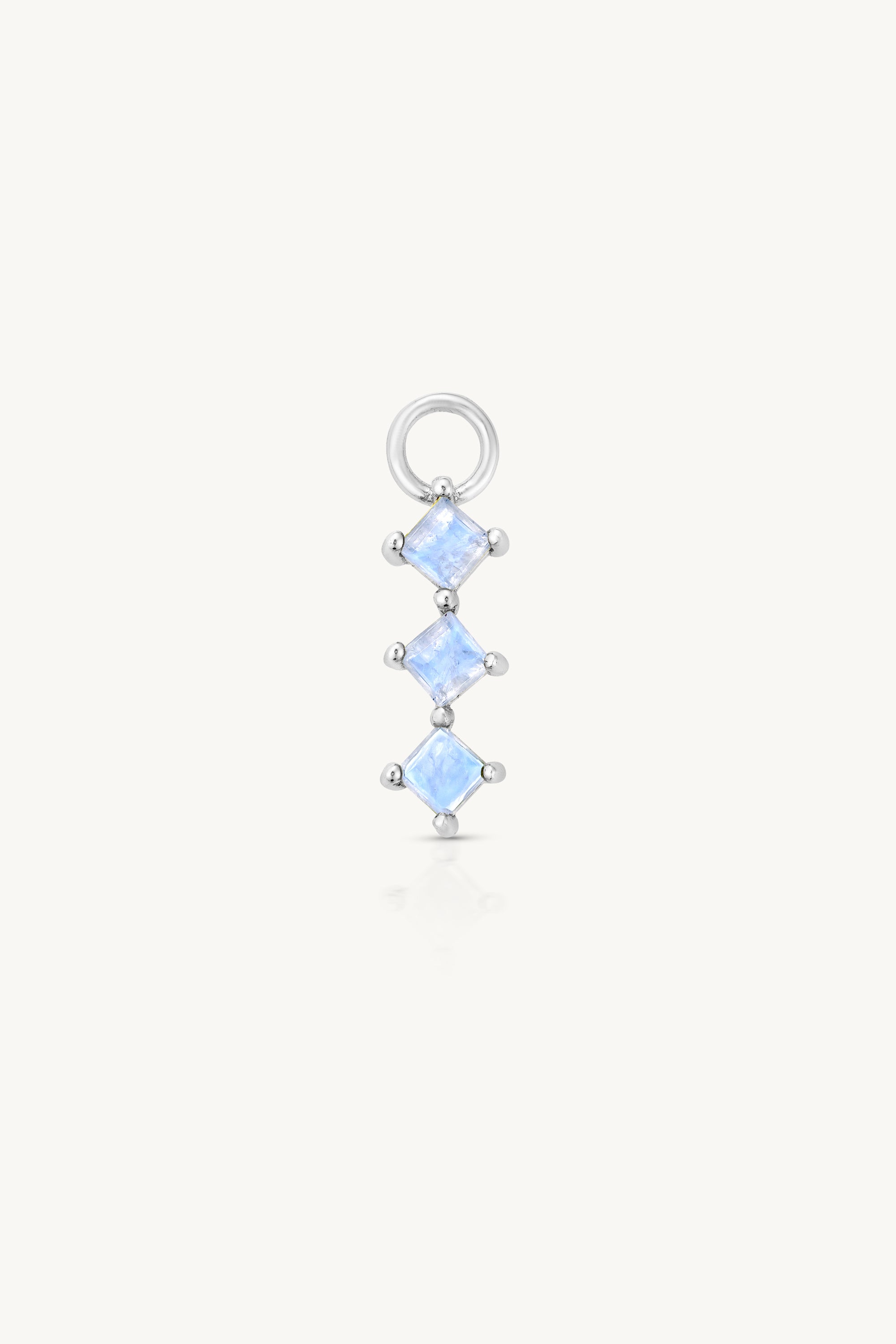 Trio Moonstone Silver Charm Bracelet - Elegant Sterling Silver Jewelry with Genuine Moonstone for Women - Perfect for Boho Style, Everyday Wear & Special Occasions
