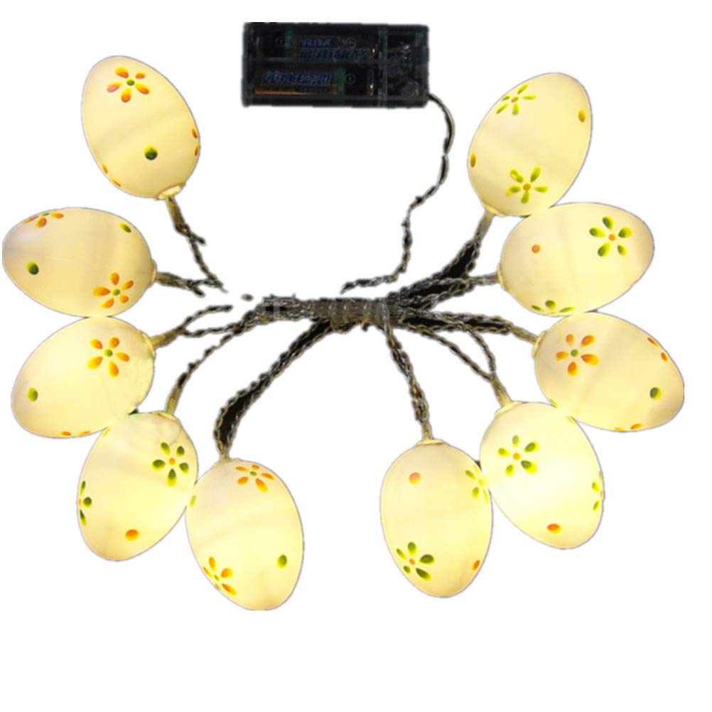Ibasenice 1.65M Easter Egg String Lights - 10 LED Fairy Lights for Christmas, Warm White Indoor/Outdoor Decor - Perfect for Garden, Window, Birthday Party & Holiday Decorations