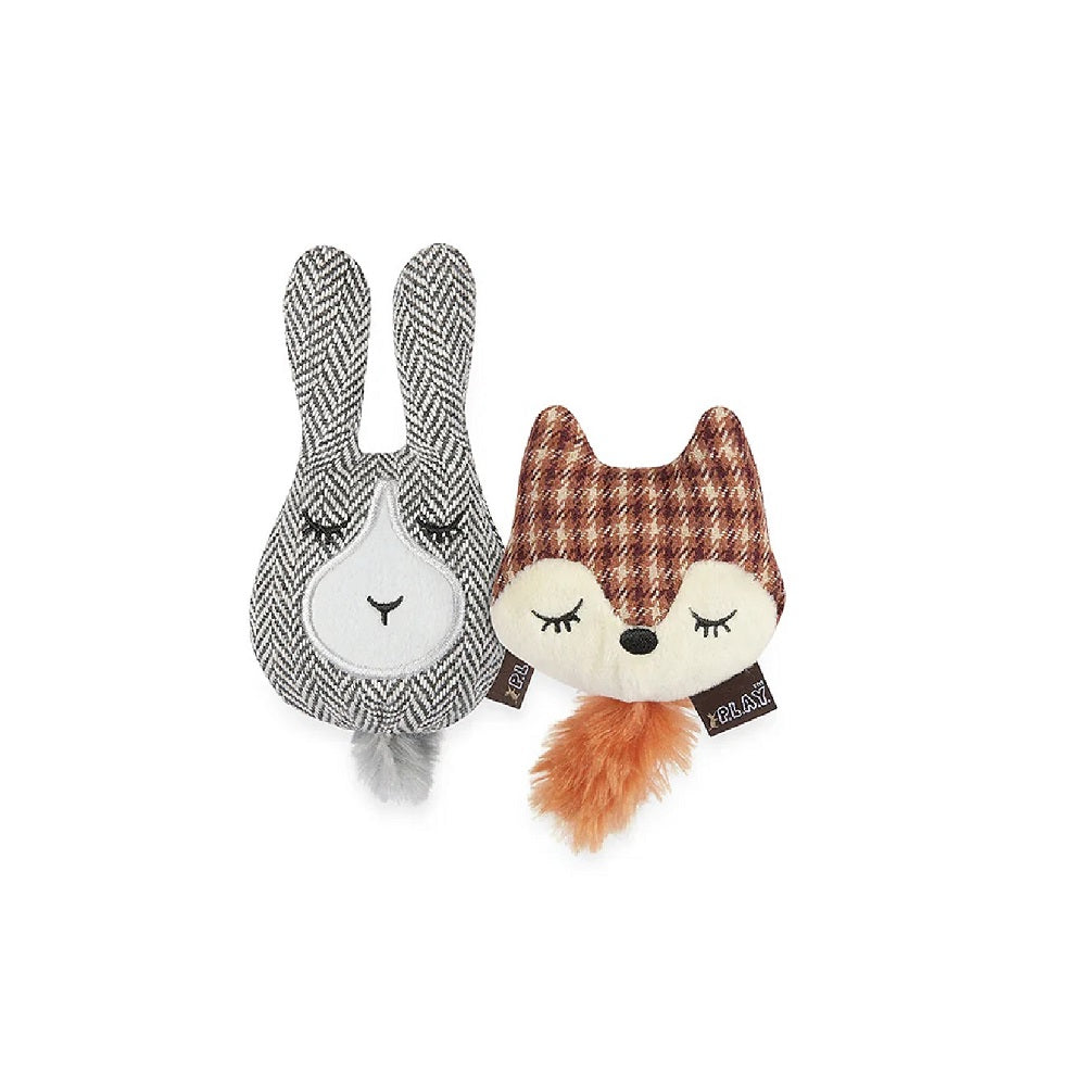 Forest Friends Fox & Bunny Interactive Cat Toy Set - Fun Playtime for Kittens & Cats - Perfect for Indoor Play & Exercise