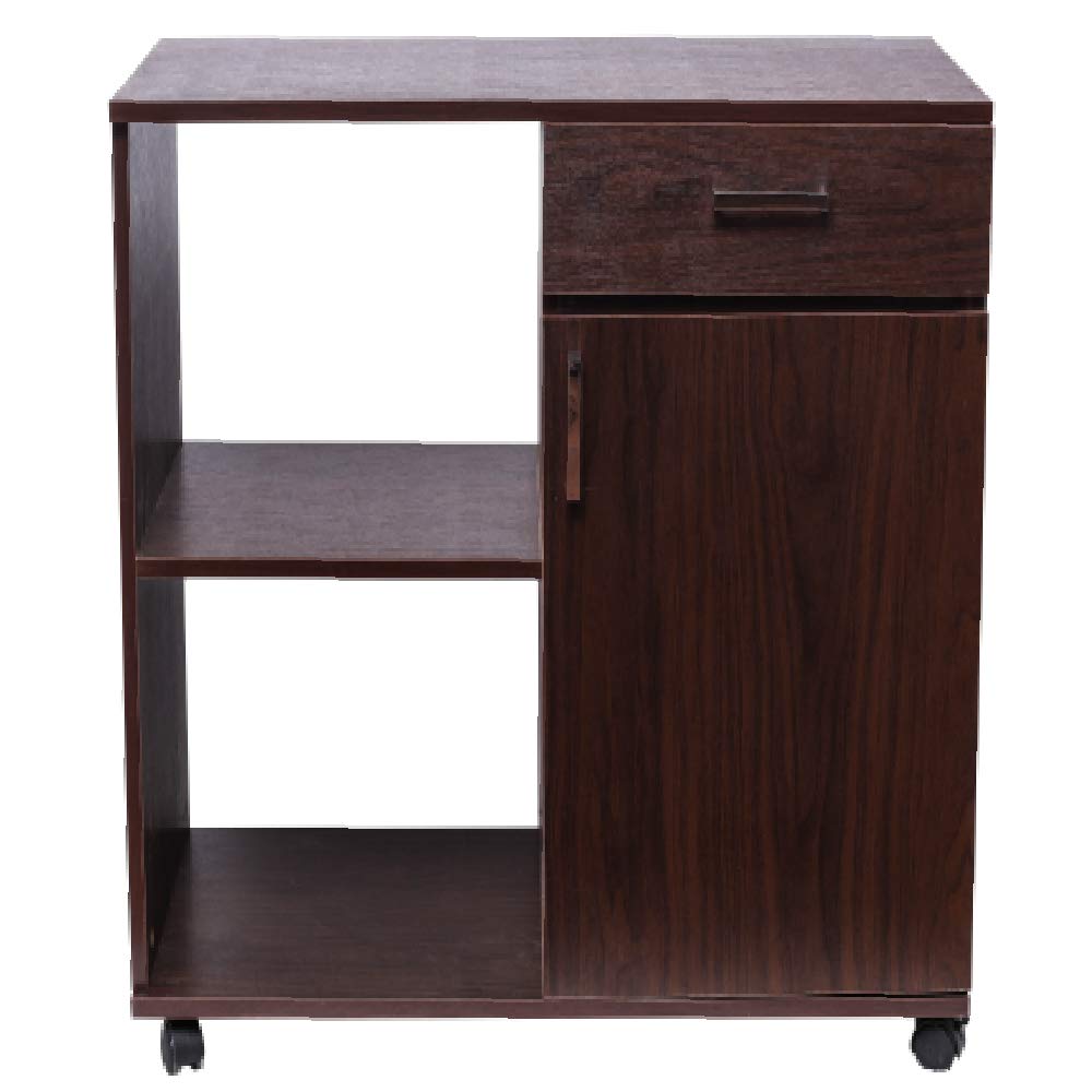 Wooden Under Desk Storage Cabinet with Printer Stand for Home Office