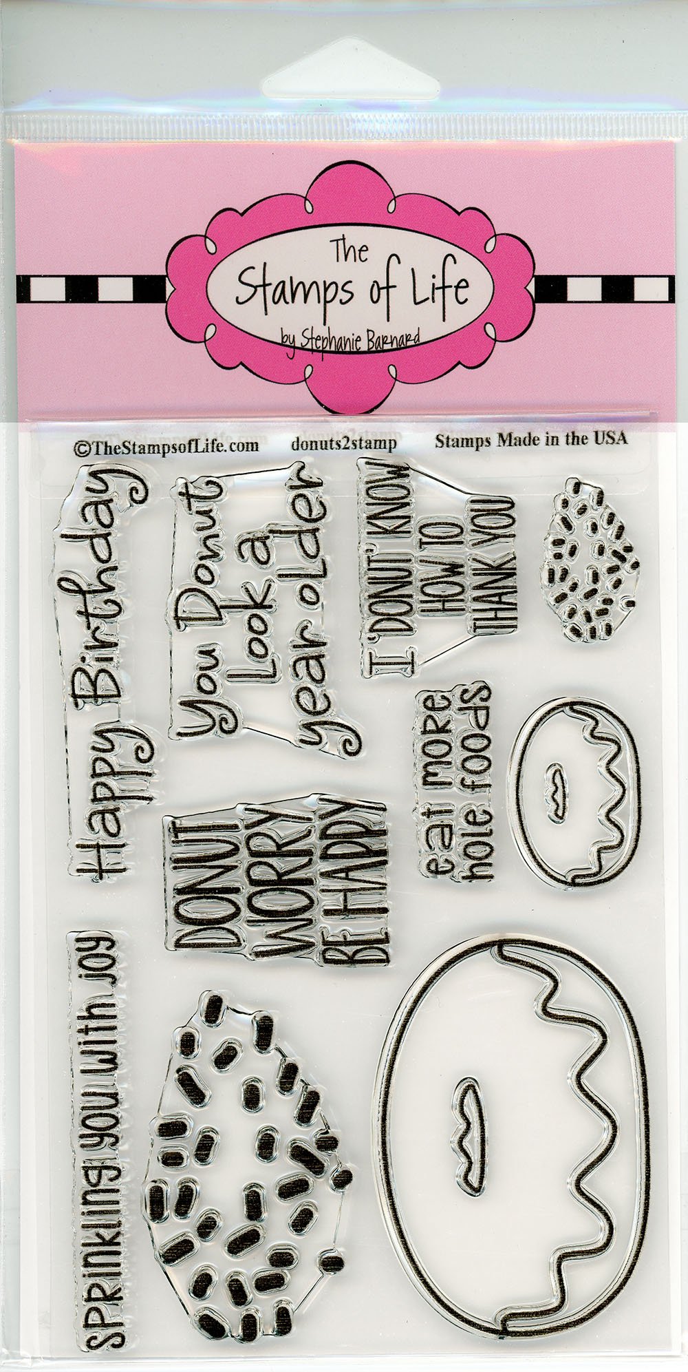 The Stamps of Life Donuts2Stamp - Premium Donut-Themed Rubber Stamps for Card Making, Scrapbooking & DIY Crafts - Perfect for Birthday Cards, Party Invitations & Sweet Treat Decorations
