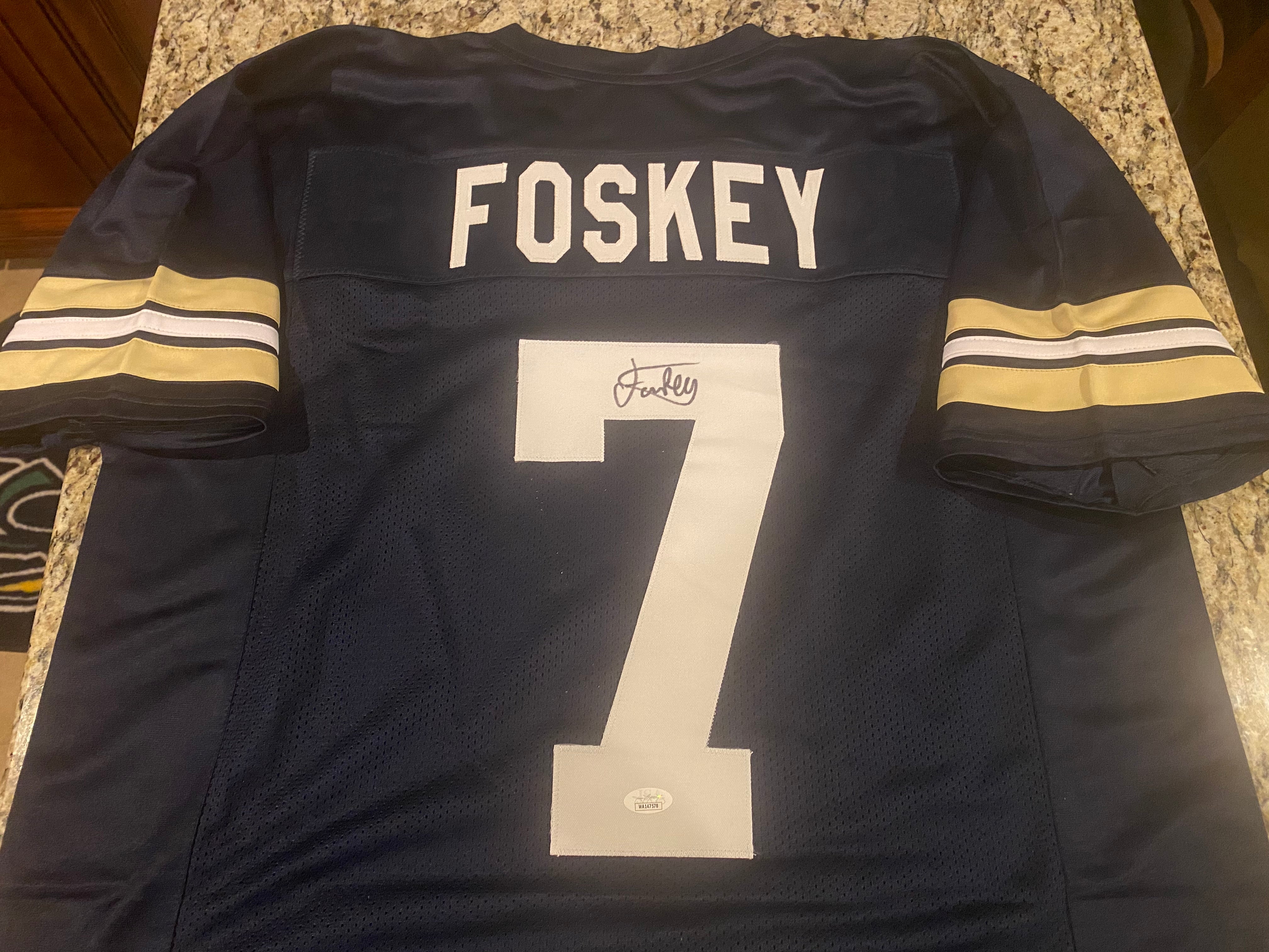 Isaiah Foskey Autographed Notre Dame 2021 Shamrock Series Blue Jersey - Authentic Signed Football Collectible for Fans & Memorabilia Display