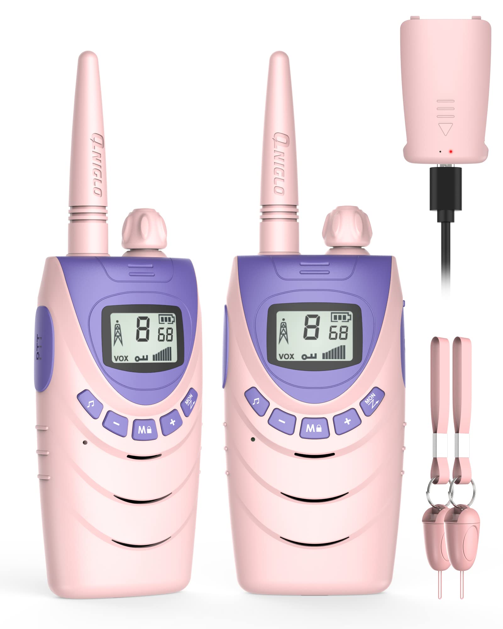 Rechargeable Kids Walkie Talkies Set of 2 - Long Range VOX Walky Talky for Boys & Girls Ages 3-9 | Perfect Christmas & Birthday Gifts | Ideal for Outdoor Adventures, Camping, Hiking, Backyard Play & Family Road Trips