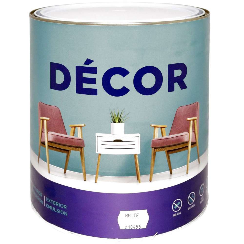 Apco Decor Semi Gloss Acrylic White Paint 4L (1 Gallon) - Premium Interior Wall Paint for Living Room, Bedroom & Kitchen