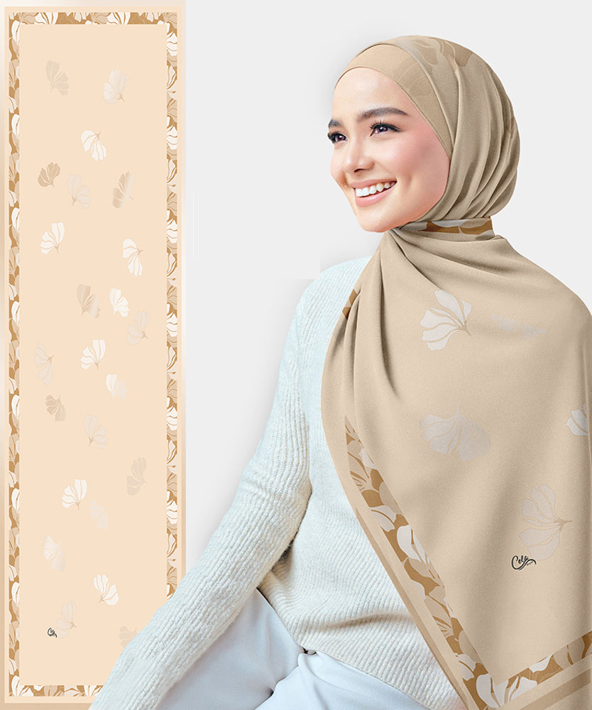 Julie Printed Chiffon Scarf - Lightweight Rectangular Fashion Scarf for Women - Perfect for Spring Outfits, Office Wear & Evening Events