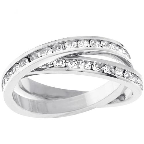 Double Band Eternity Ring for Women - 14K Gold or Sterling Silver Stackable Wedding Band - Perfect for Anniversary, Engagement, and Everyday Wear