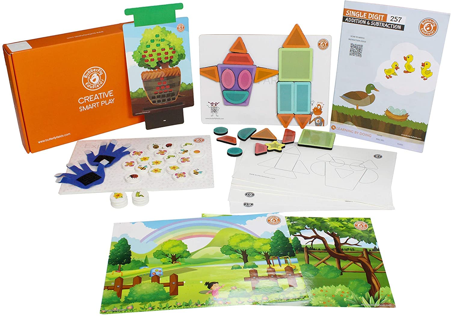 Butterfly Edufields Magnetic Letters & Math Games Kit - Fun Learning Activities for Kids at Home or School