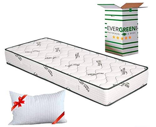 EVERGREENWEB - 90x200 Aloe Vera Memory Foam Mattress 20cm Height with Free Pillows | Breathable Eco-Friendly Fabric, Hypoallergenic, Fits All Bed Frames - Perfect for Guest Rooms, Dormitories & Home Use