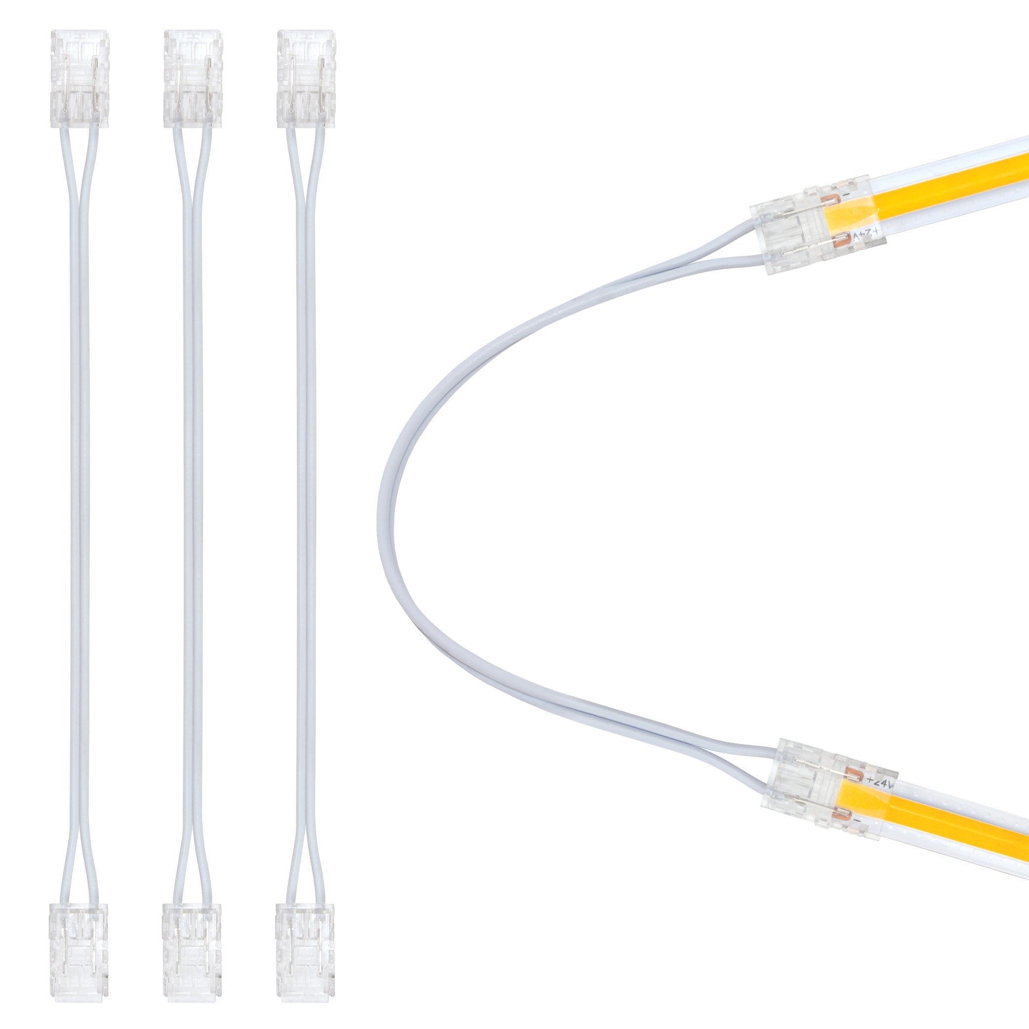 2 Pin COB LED Strip Light Tape to Tape Connector - Waterproof LED Light Strip Connectors for Indoor/Outdoor Lighting, DIY Home Decoration, Cabinet, Shelf, and Under-Cabinet Lighting