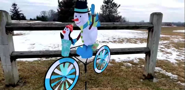 20-inch Bike Spinner - Durable Indoor Cycling Exercise Bike with Snowman Design for Home Gym & Cardio Workouts | Perfect for Winter Fitness & Holiday Decor