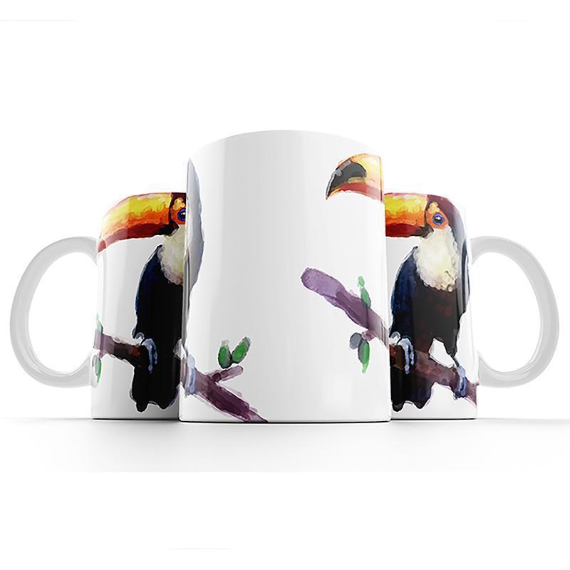 Hand-Painted Bird Art Coffee Mug - Ceramic Tea Cup with Unique Avian Design - Perfect for Home, Office & Gifts