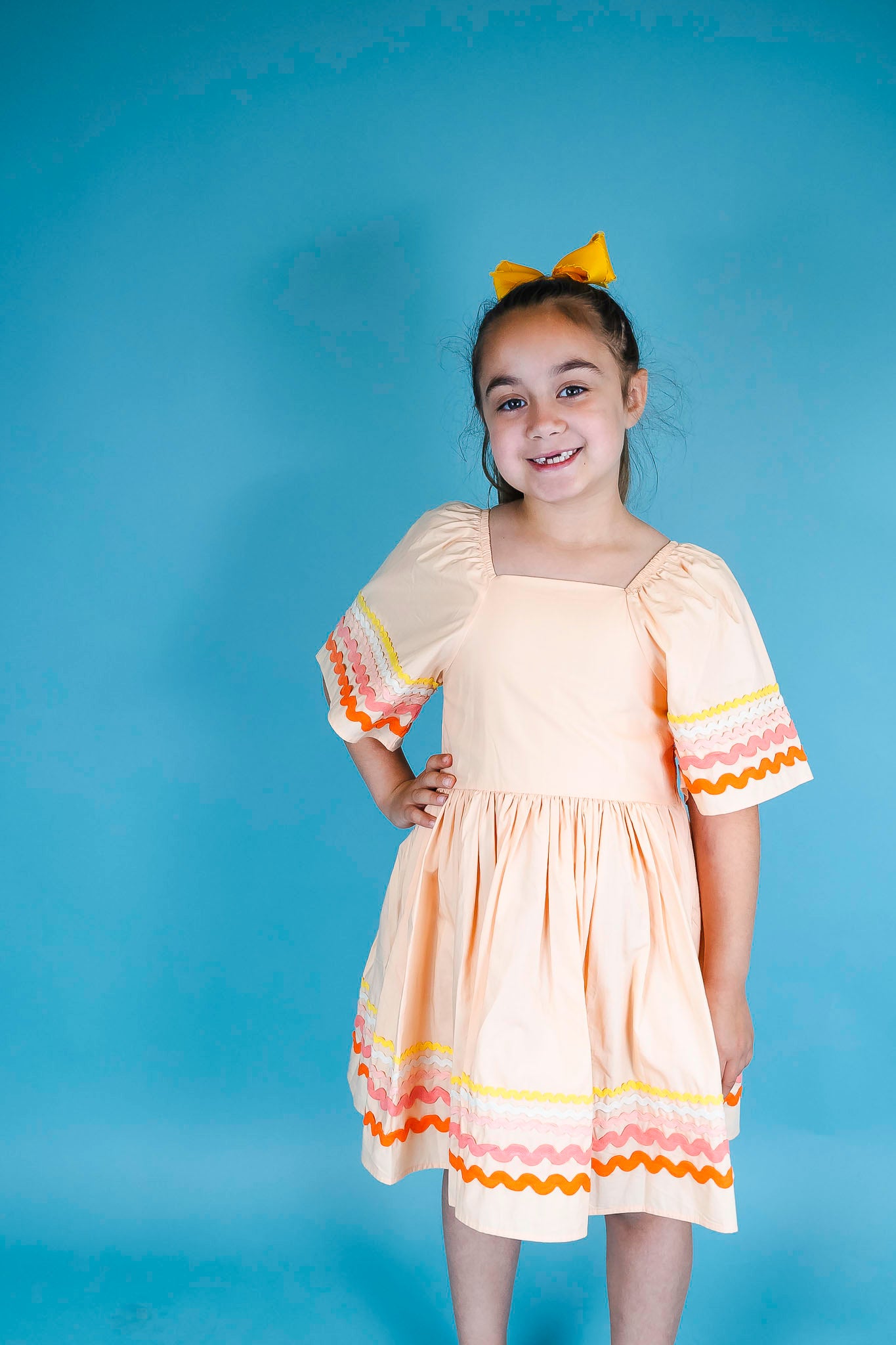Clotilde Pale Melon Dress for Girls - Flowy Summer Dress with Ruffles | Perfect for Beach Vacations, Birthday Parties & Family Photos