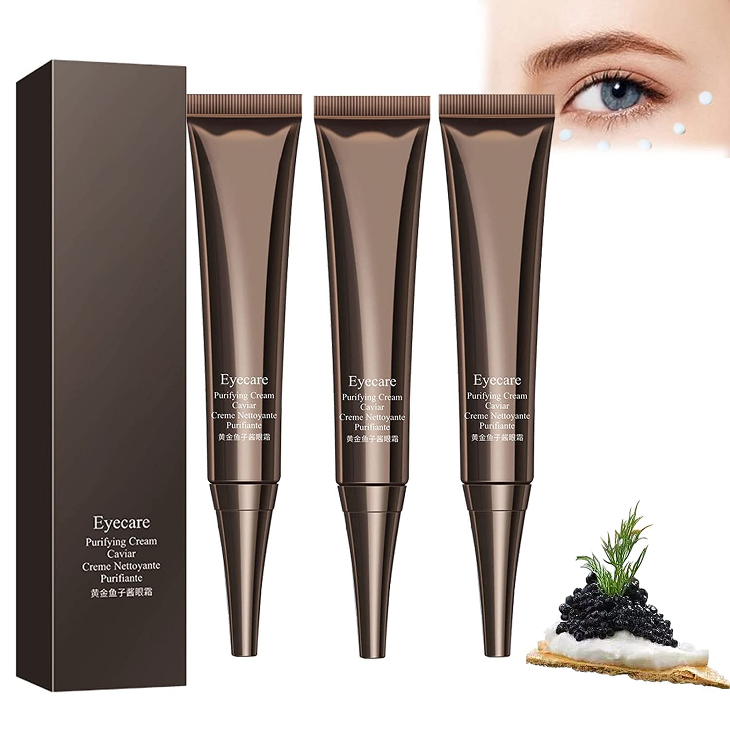 Flysmus Openeyes Awaken Peptide Lifting Eye Gel - Anti-Aging, Depuffing & Firming Eye Cream for Dark Circles & Wrinkles - 3 Pack for Women & Men | Perfect for Morning Routine & Night Care