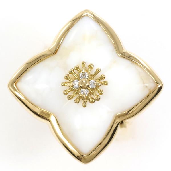 18K Yellow Gold Shell Diamond Ring for Women - Elegant Handmade Jewelry Gift for Anniversary, Engagement, Wedding & Special Occasions