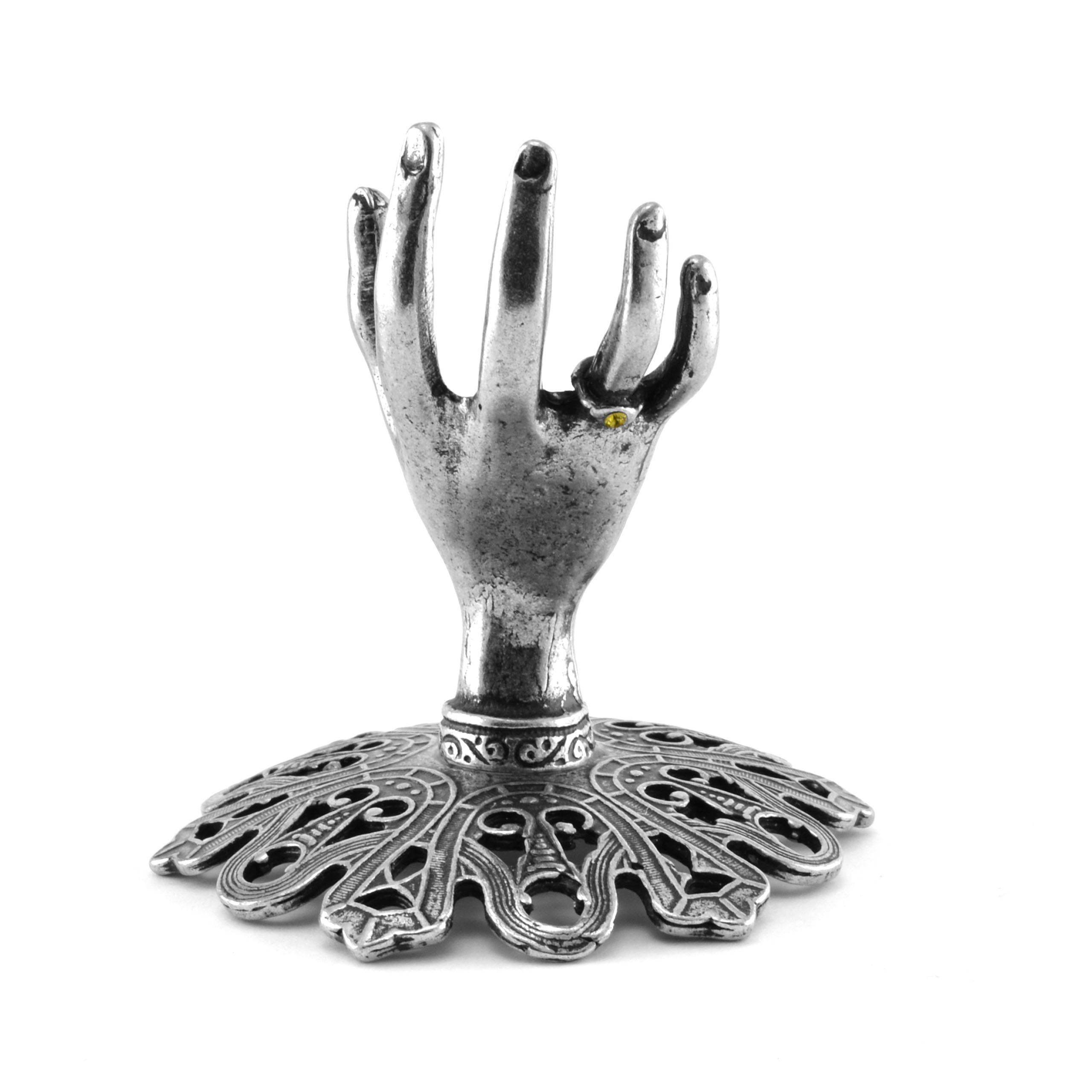 La Contessa Handcrafted Pewter Ring Holder - Elegant Jewelry Organizer for Rings, Earrings & Bracelets | Perfect for Bathroom, Bedroom & Travel Accessory Storage