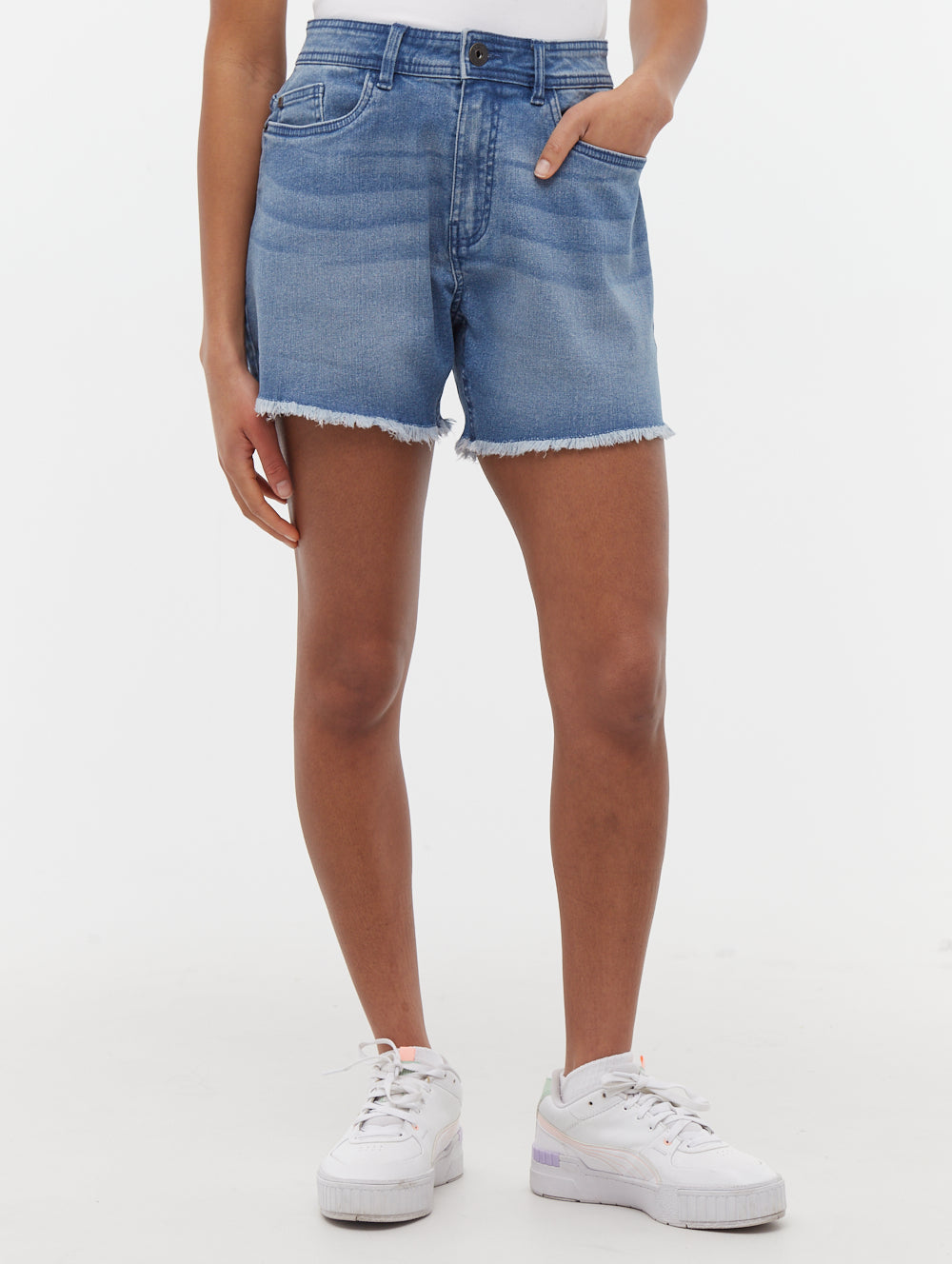 Kaylie High Rise Jean Shorts for Women - Trendy Denim Shorts with Comfortable Fit - Perfect for Summer, Beach, and Casual Outings