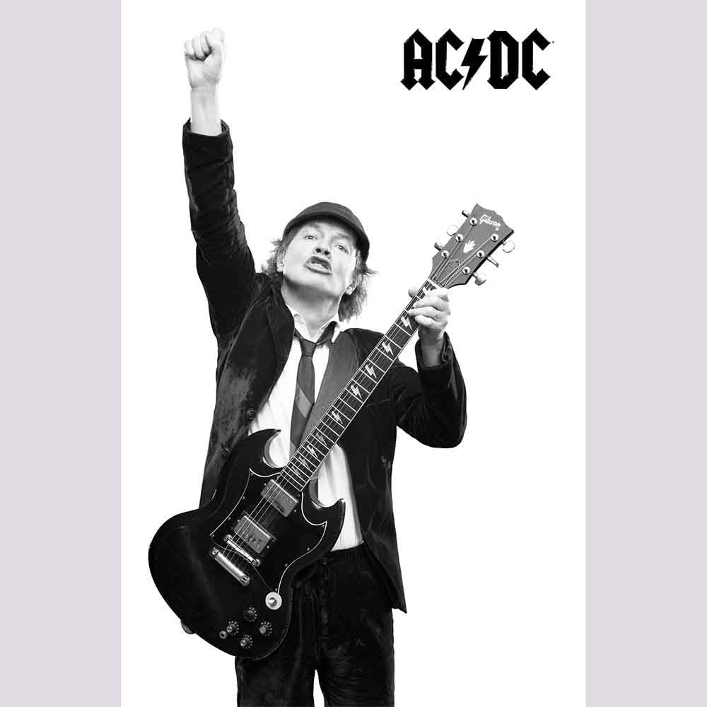 AC/DC Band Posters - High Quality Textile Wall Art Featuring Angus Young - Perfect for Music Lovers' Bedroom, Living Room & Man Cave Decor