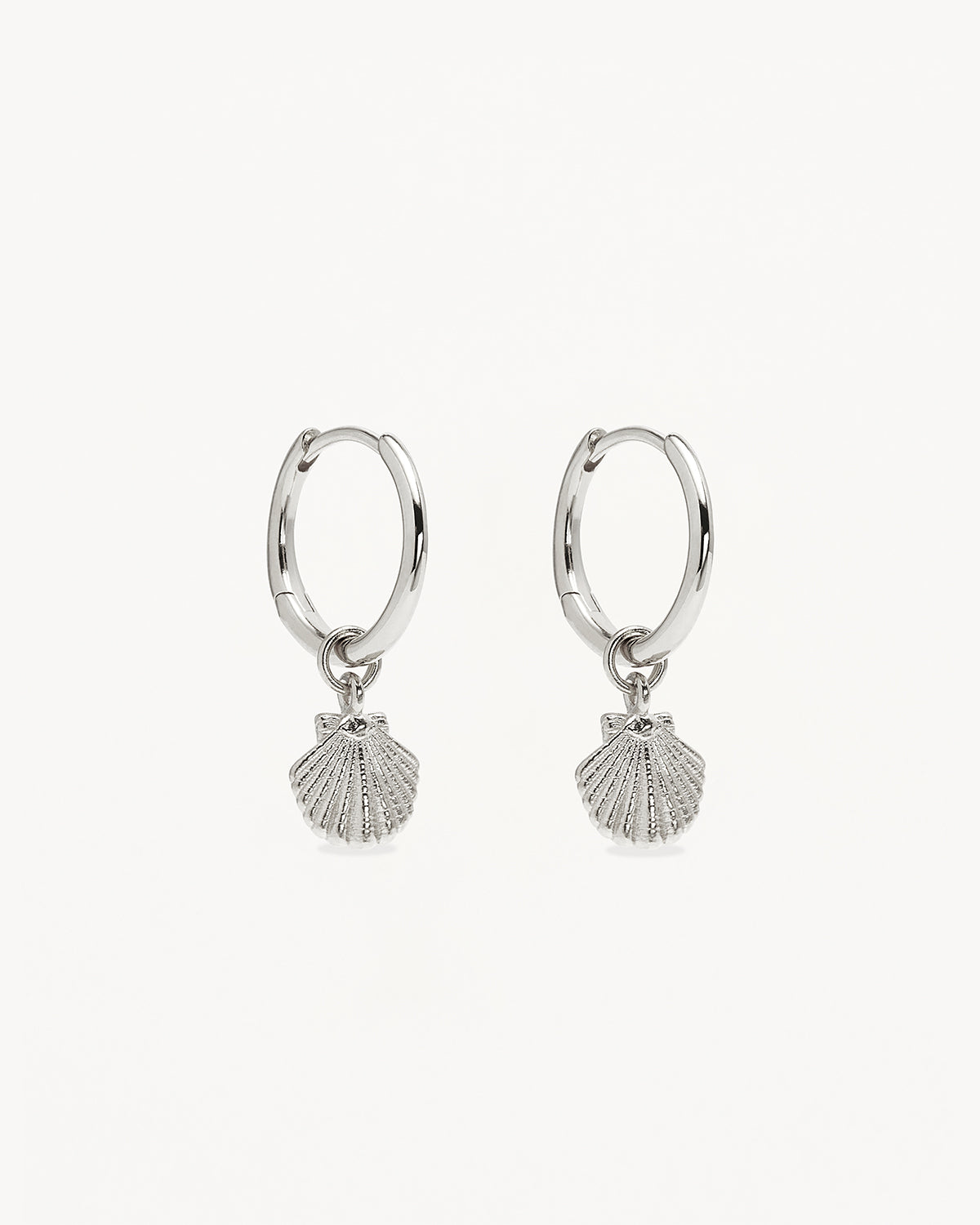 Styling Sterling Silver By the Shore Shell Hoop Earrings for Beach Vacations & Summer Outfits