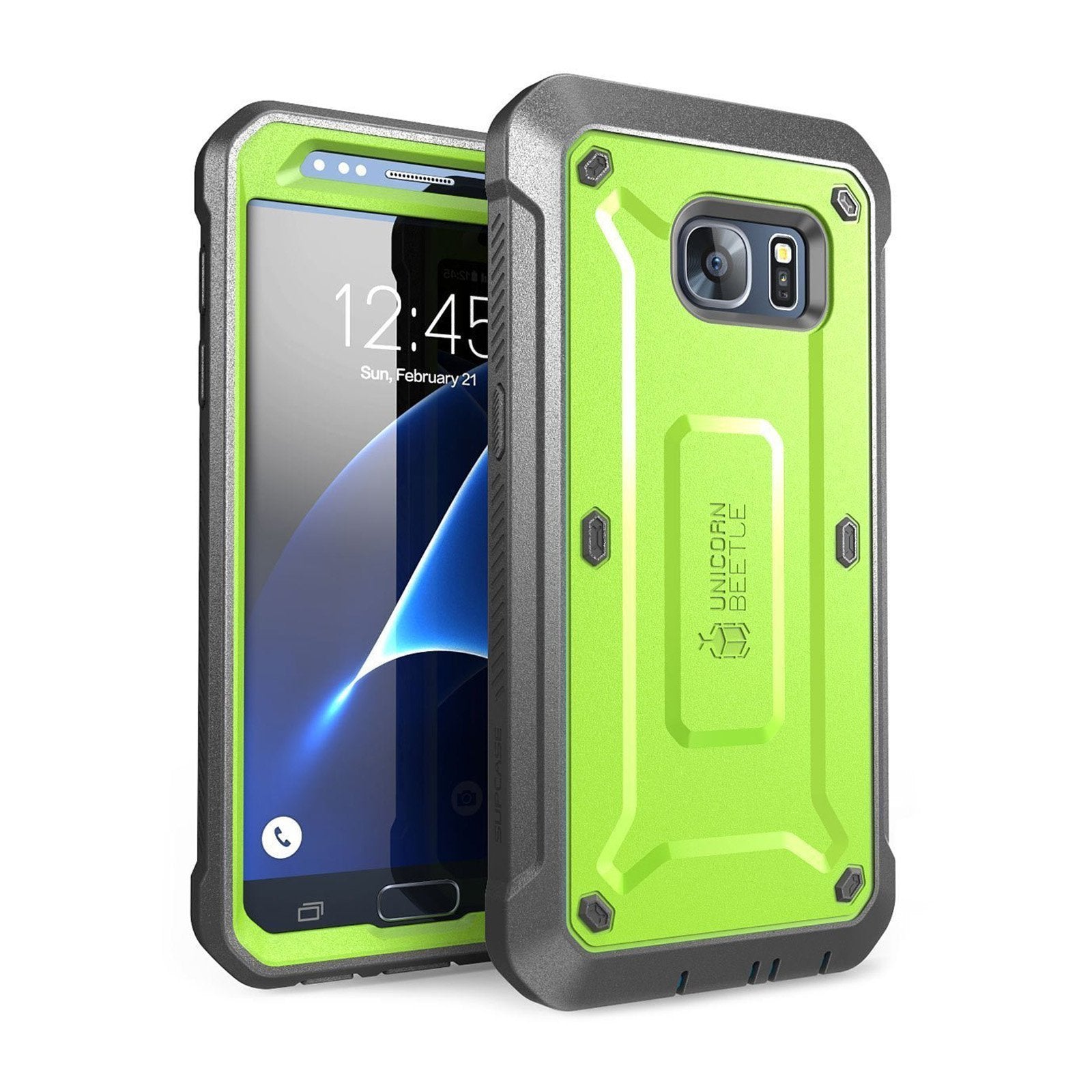 Samsung Galaxy S7 Unicorn Beetle Pro Full-Body Rugged Holster Case - Heavy Duty Protection with Built-in Screen Protector - Perfect for Outdoor, Construction & Extreme Sports Use (Green)