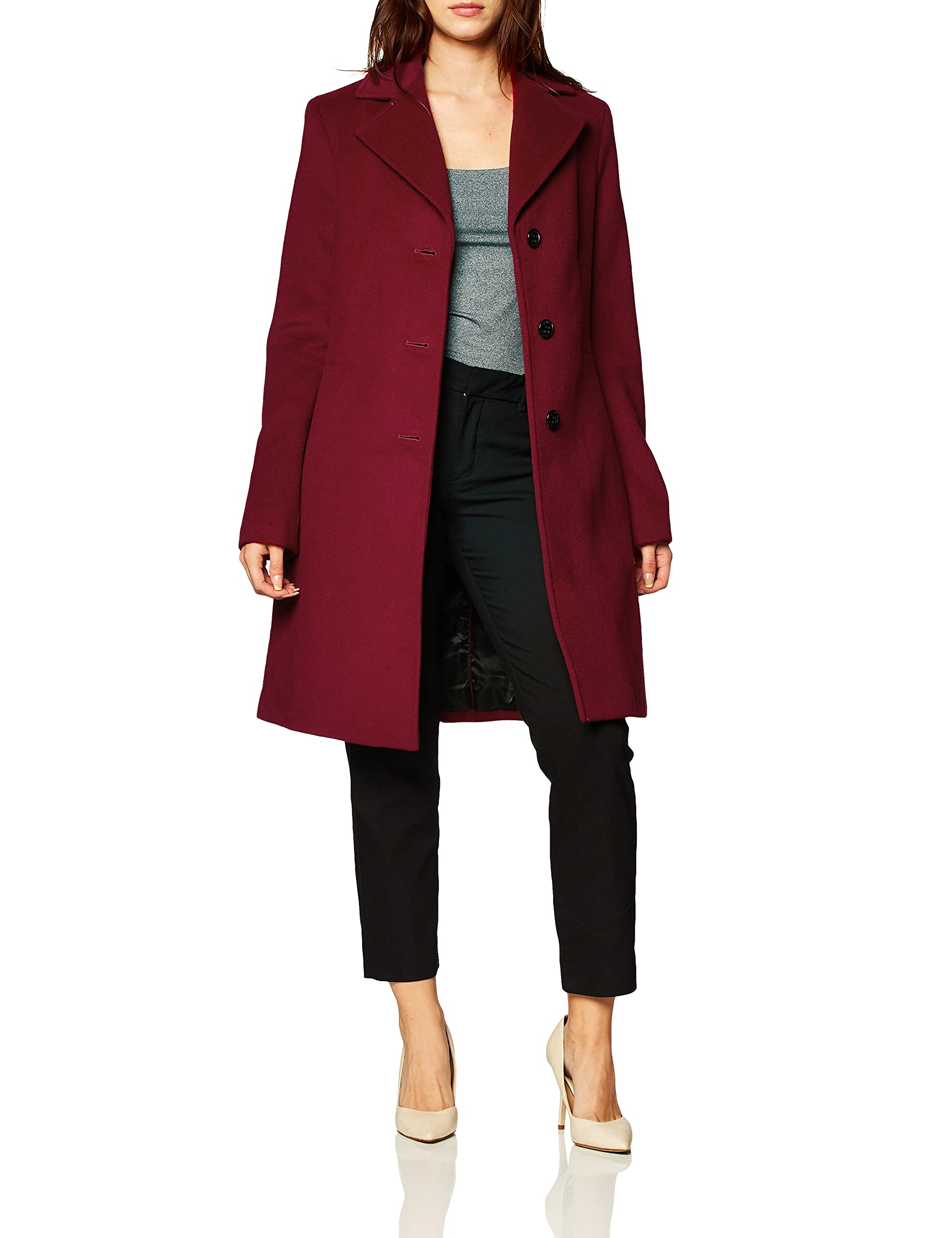 Calvin Klein Women's Classic Cashmere Wool Blend Coat - Warm Winter Trench Coat for Office, Travel & Formal Occasions