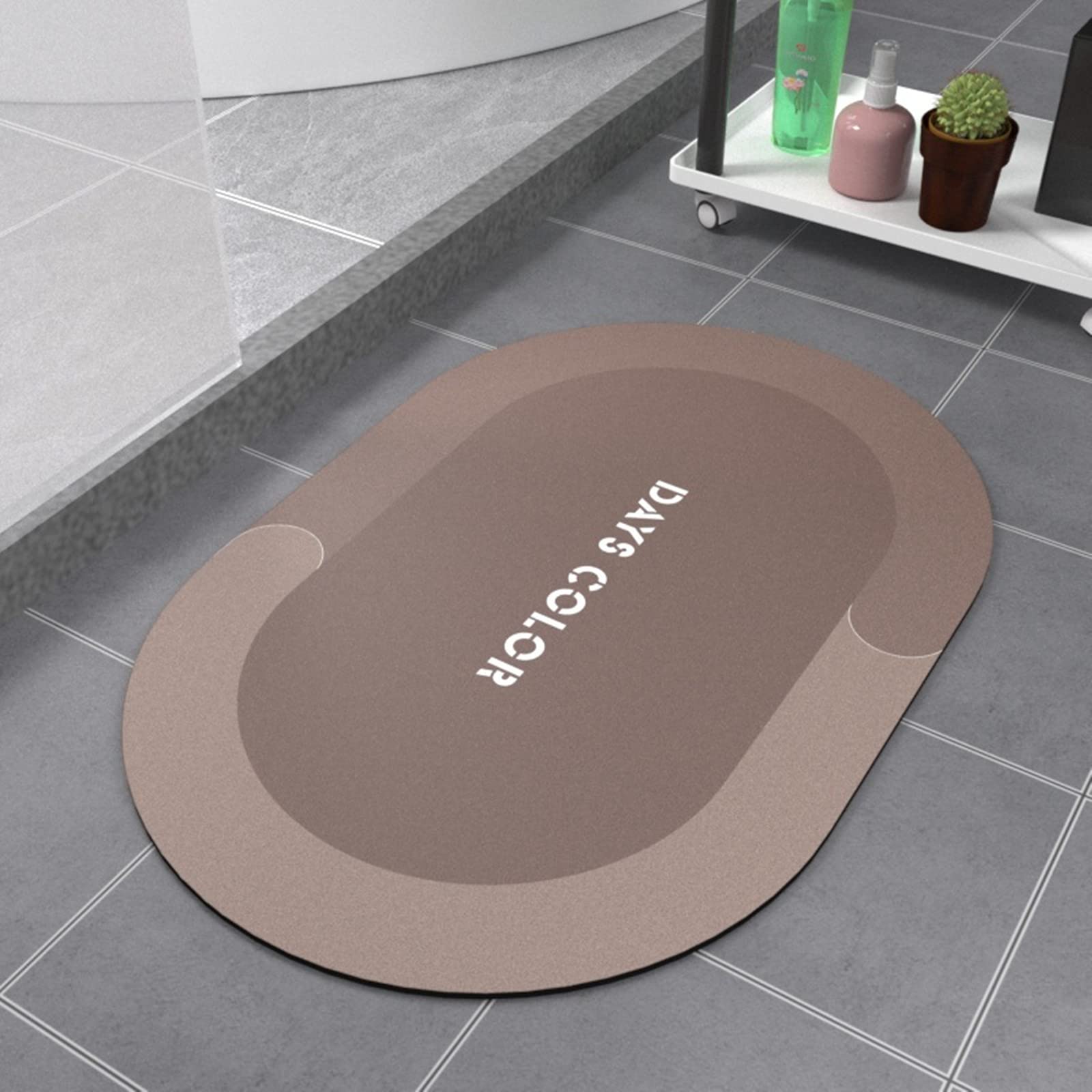 Super Absorbent Non-Slip Bathroom Mat - Ultra Thin Quick Dry Machine Washable Bath Rug for Bathroom Floor, Bathtub & Shower Door - Soft Wrinkle-Free Blue Bath Mat for Home, Spa & Hotel Use