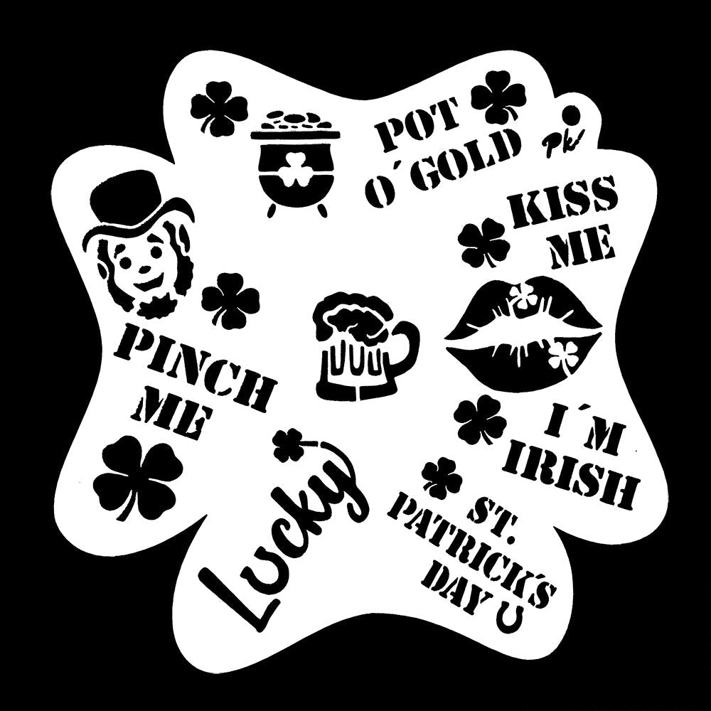St. Patrick's Day FRISBEE Stencil - 6-Piece Set for DIY Crafts, Party Decorations & Outdoor Activities