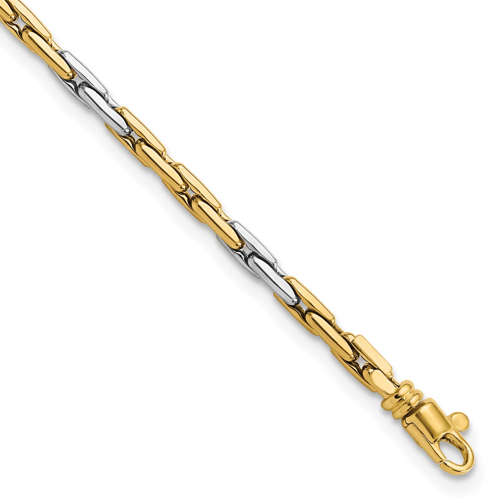 14K Two-Tone Gold Fancy Link Necklace & Bracelet Set - Italian Crafted Jewelry for Women - Perfect for Date Night, Anniversary Gifts & Special Occasions
