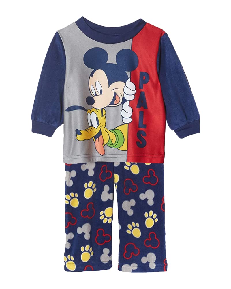 Disney Boys' Mickey Mouse Pajama Set - Soft Cotton Sleepwear for Kids | Cute Cartoon Character Pajamas for Bedtime & Lounging