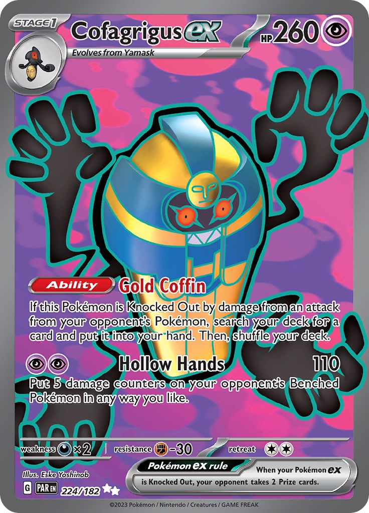 Pokemon Cofagrigus EX 224/182 [PAR 224/182] - Rare Trading Card for Collectors & Competitive Battles