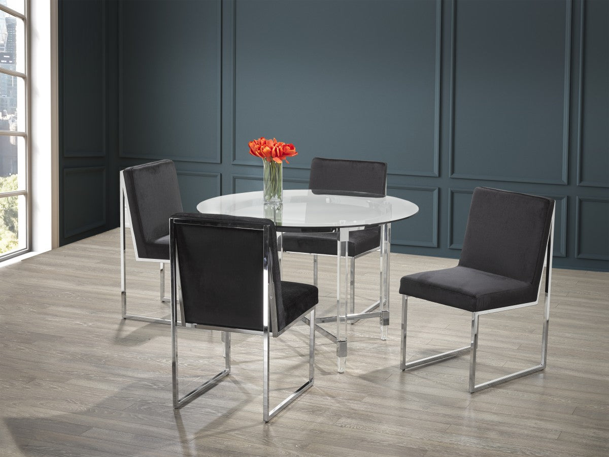5-Piece Black Dining Set - Modern Kitchen & Dining Room Table Chairs for Small Spaces, Home & Apartment