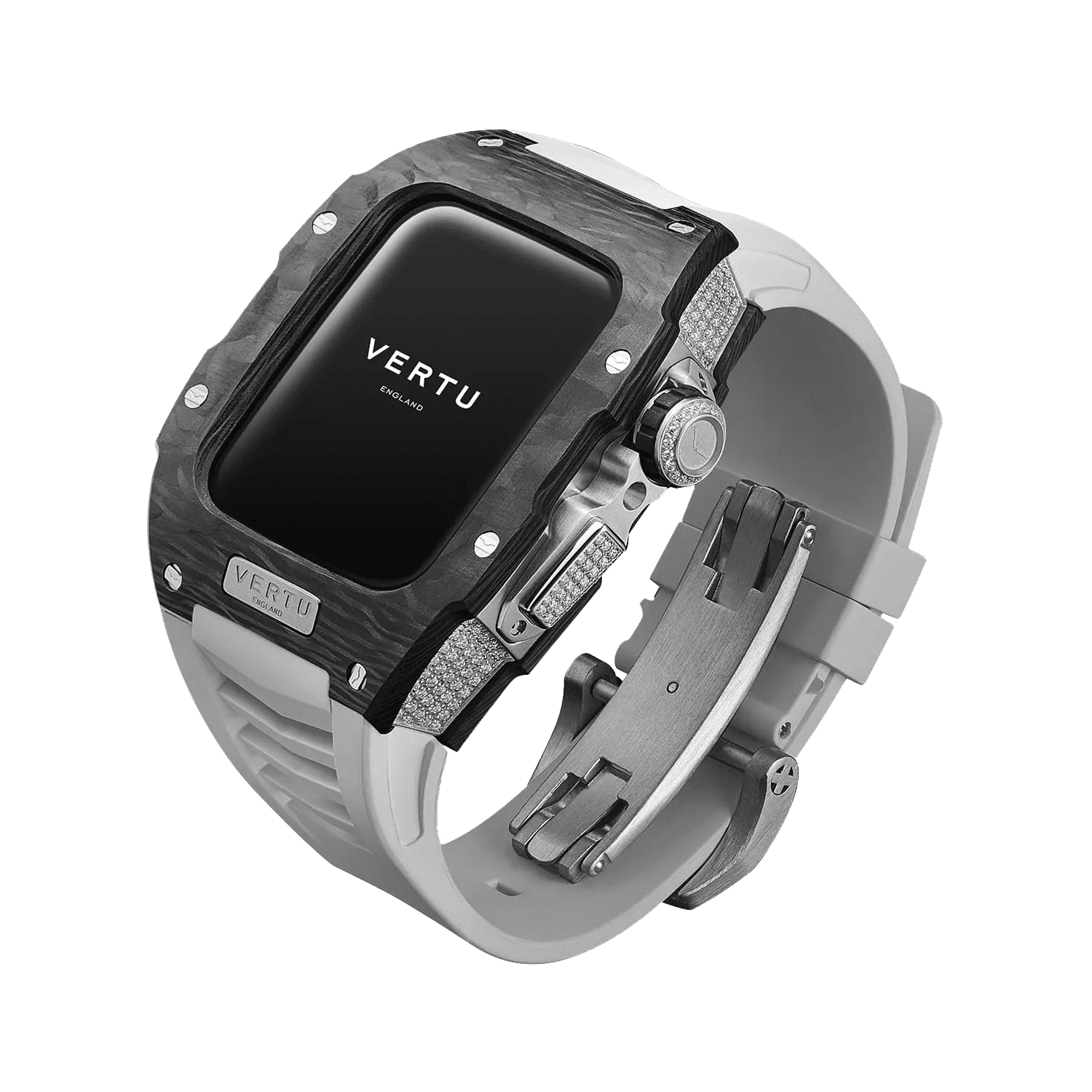 MetaWatch Black Diamond Smartwatch with White Strap - Stylish Fitness Tracker for Men & Women, Waterproof Smart Watch for Running, Swimming & Daily Use
